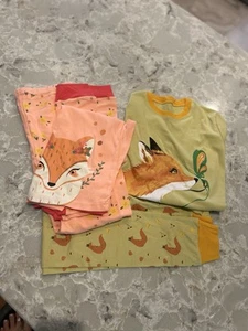 2 Pair Girls Sz 12 Fox Pjs Pajamas Set - Picture 1 of 13