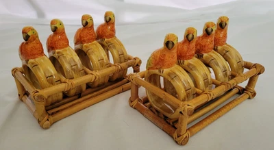 Набор из 8 керамических бамбуковых колец-салфеток для попугаев - Изображение 1 из 4