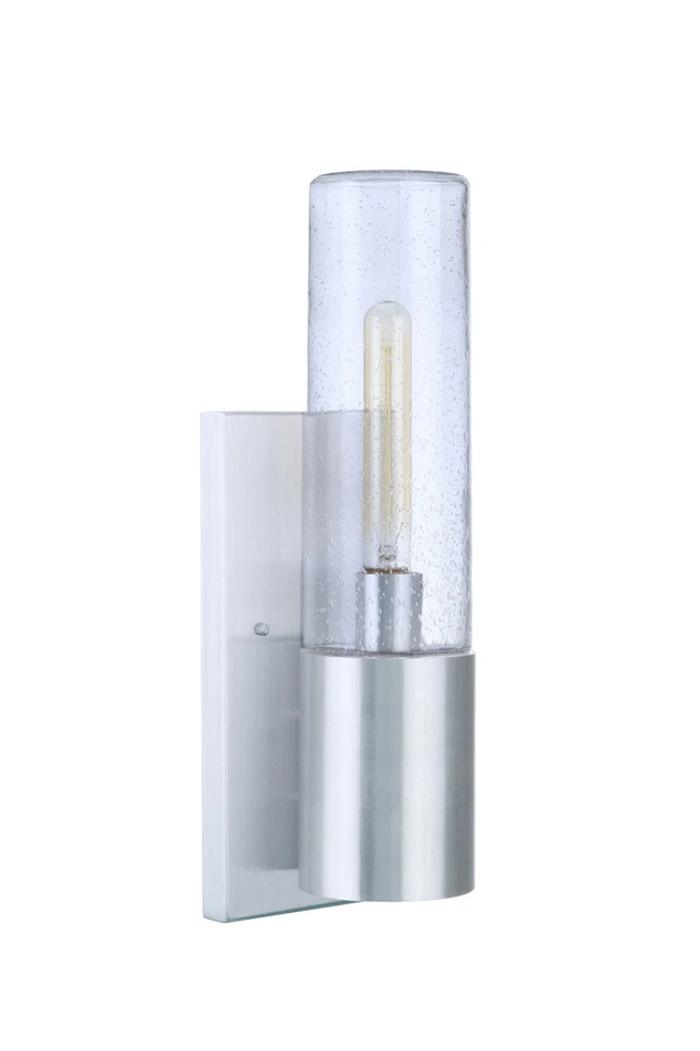 Satin Aluminum One Light Outdoor Wall Mount from the Sabre Collection - Image 1 of 1