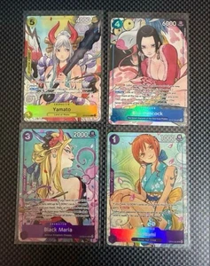 ONE PIECE Card Game ENGLISH Ver Nami Boa Hancock Yamato Black Maria 4 Card Set - Picture 1 of 2