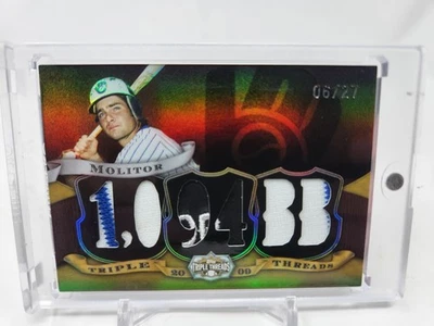 Paul Molitor 2009 Topps Triple Threads Relics Sepia /27 Jersey #TTR-60 Milwaukee - Image 1 of 2
