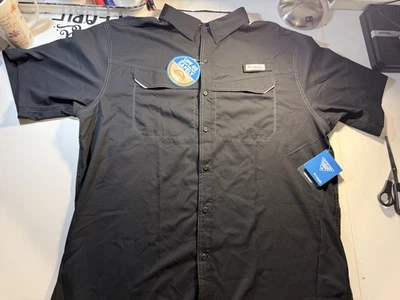 COLUMBIA  PFG     MENS  XL  BLACK   SS   VENTED   PERFORMANCE  SHIRT NEW - Image 1 of 4
