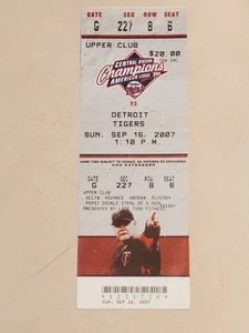 2007 MLB Minnesota Twins Ticket Stub gegen Detroit Tigers 16. September 2007 (4-6L) Ron GA - Bild 1 von 8
