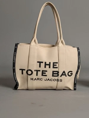 MARC JACOBS The Tote Bag Beige Canvas Medium Traveler Zip Top Shoulder Tote... - Image 1 of 4
