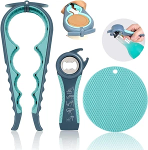Jar Opener for Weak Hands, Seniors with Arthritis, 5 in 1 Multi Function Bottle - Picture 1 of 11