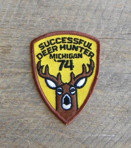Vintage 1974 Michigan DNR Successful Deer Hunter Patch - Picture 1 of 2