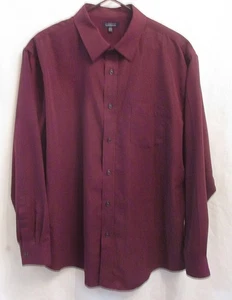 Croft & Barrow  XXL Burgundy Button Down Shirt w black pencil stripe Sz 2XL - Picture 1 of 4