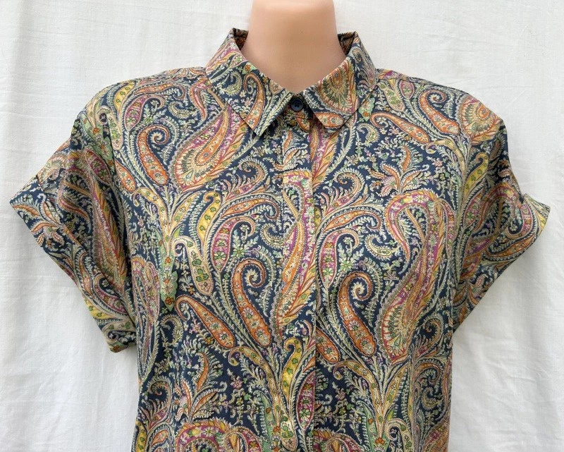 SPORTSCRAFT *Liberty* 100% Cotton Colouful Paisley Button Shirt S/Sleeves sz 12 - image 1 of 4