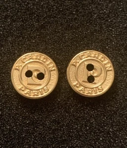 Vtg Pierre Cardin Paris Brass Button 2-Hole Metal Gold Tone (Lot Of 2) - Foto 1 di 5