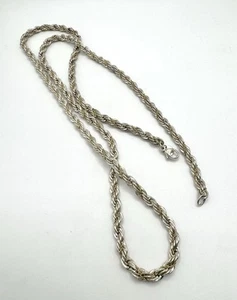 Tiffany & Co Sterling Silver 18k 4.7mm Rope Necklace 30” - Picture 1 of 5