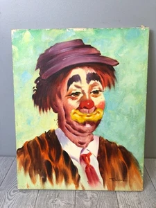 "THE CLOWN " Print Replica by T. Evans - Not Framed - Painting on Canvas - Picture 1 of 10