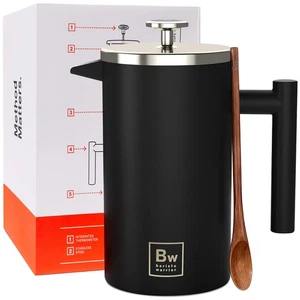 French Press with Thermometer - Insulated Coffee Press - Stainless Steel Fren... - Bild 1 von 6