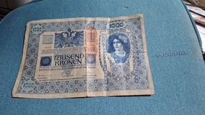 Banconota 1000 Corone Austria-Ungheria, Tausend Kronen 1910-1918 Moneta rara. - Foto 1 di 5