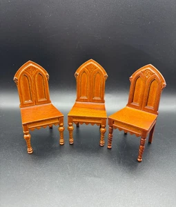 Puppenhaus Miniatur Gothic Revival Stuhl 3er Set 1860 in Used Box P6638 - Bild 1 von 13
