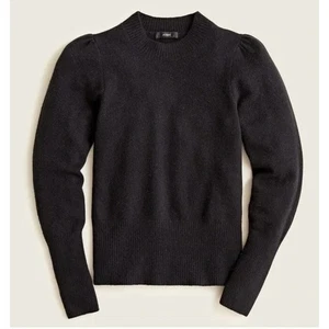 J Crew superweicher Garn Puffärmel Rundhals Pullover Damen XS schwarz Schurwolle  - Bild 1 von 13
