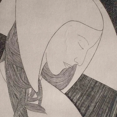 Carl Emil Uphoff Frauenporträt Jugendstil signiert Radierung 1917 - Bild 1 von 4