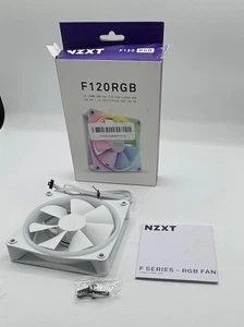 NZXT F120 RGB – 120mm RGB PWM PC Wentylator – Wysoki przepływ powietrza, niski poziom hałasu – Fluid Dynamic B - Zdjęcie 1 z 8