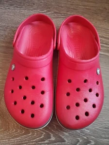 Crocs Croc Band Clog Mens 9 women 11 Pepper Red/ Graphite I-1 - Picture 1 of 6