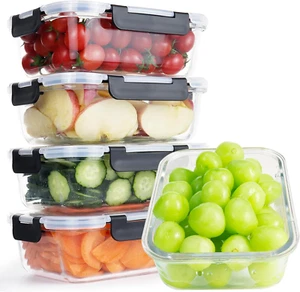 36 Oz Glass Meal Prep Containers 10 Piece, Oven Safe Glass Food Storage Conta... - Picture 1 of 1