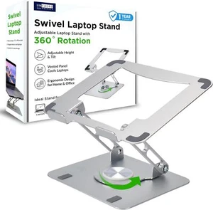 Swivel Laptop Stand for Desk Adjustable Computer iPad for w/ 360 Rotation - Picture 1 of 8