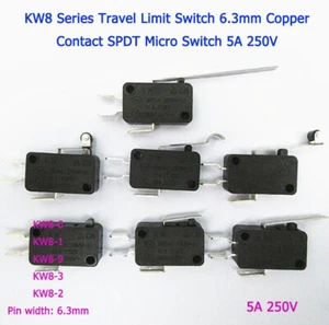 KW8 Series Travel Limit Switch 6.3mm Copper Contact SPDT Micro Switch 5A 250V - Picture 1 of 9