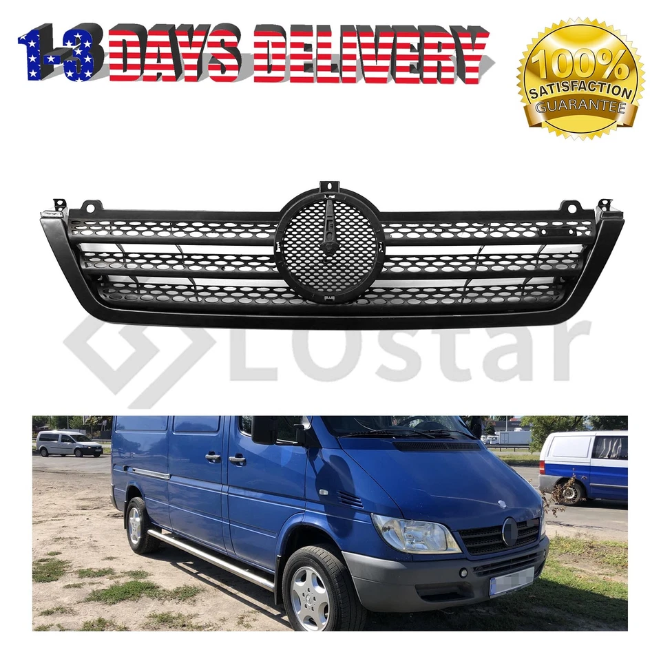 New Front Grille Grill with Trim Molding For Sprinter 2500 3500 Van Black Foto 1 de 4