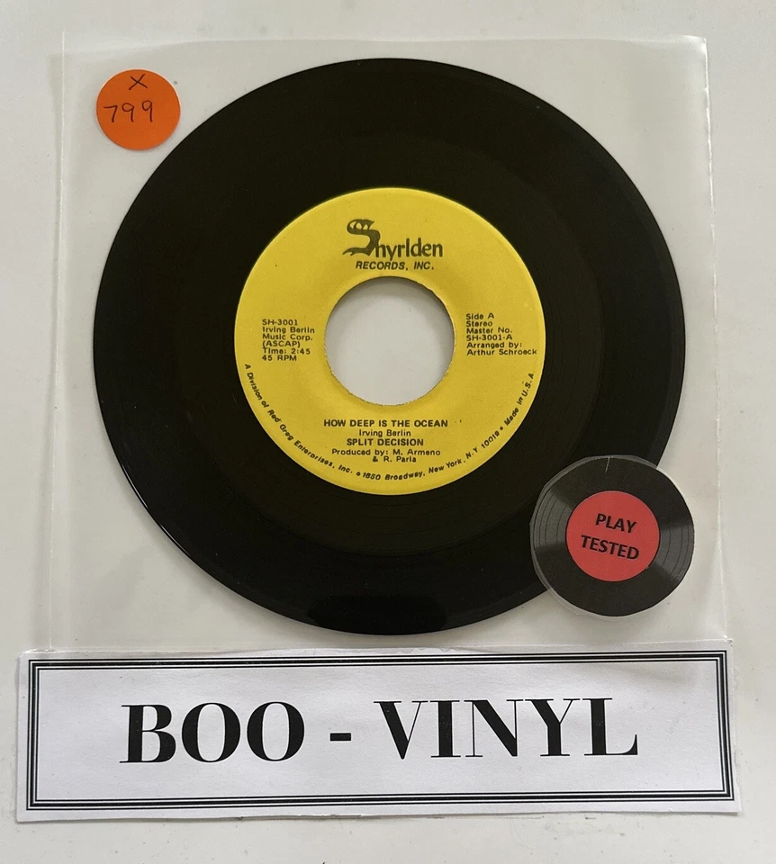 Split Decision - How Deep Is The Ocean, 7" Vinyl Funk Soul Disco VG+ Condition - Image 1 of 4