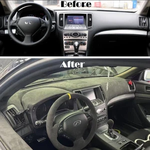 Cubierta de salpicadero de coche Alcantara personalizada envolvente para Infiniti G37 G25 2009-2013 - Imagen 1 de 10