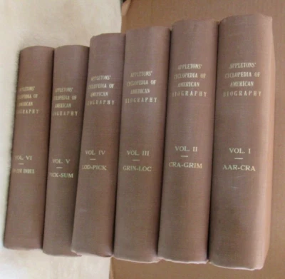 APPLETON’S CYCLOPEDIA OF AMERICAN BIOGRAPHY rebound 6 VOLS Excellent 1888-1889 - Image 1 of 4