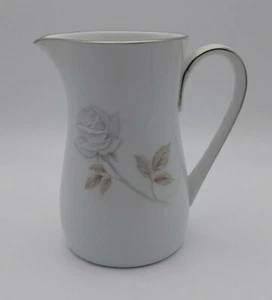 Noritake Rosay Creamer, Grey Rose, Silver Trim EUC - Picture 1 of 5