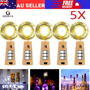 5X 20LED Fairy Wine Bottle Cork Lights String Party Wedding Christmas Decor AU - Picture 1 of 12