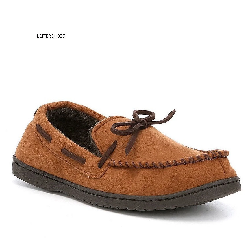 ROUNDTREE & YORKE 男式记忆泡沫莫卡辛屋拖鞋 CHESTNUT 小号 7-8 — 第 1/4 张图片