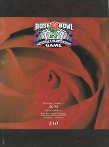 2002 ROSE BOWL NATIONAL CHAMPIONSHIP GAME NEBRASKA - MIAMI NCAA FOOTBALL PROGRAM - Picture 1 of 1