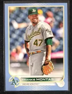 2022 Topps Frankie Montas Blue Fathers Day 11/50 SP Parallel A's/Yankees #512 - Picture 1 of 5