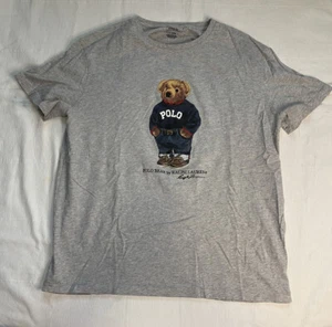 T-Shirt POLO RALPH LAURE Icon Bär Denim Pullover Crew heimischgrau Gr. L EUC SS - Bild 1 von 8
