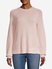 Time and Tru Women's Seed Stitch Pullover, Pink Ice, Medium 8-10