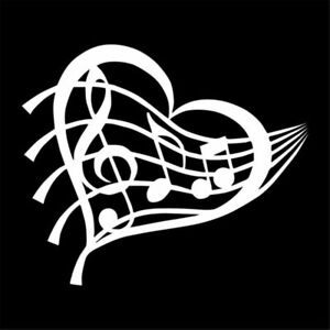 1x Heart Musical Note Love Decal Car Window Door Wall Stickers Decor Removable