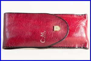 Lederetui in Bordeauxrot, hergestellt um 1970, ideal für das KAWECO Sport Set - Bild 1 von 8