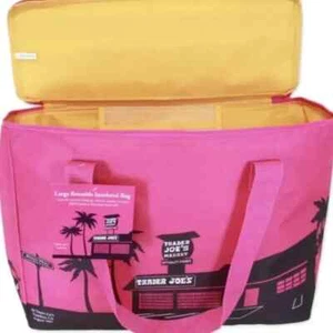 Trader Joe's Pink Isoliert XL Kühltasche Wiederverwendbare Einkaufstasche NEU - Bild 1 von 4