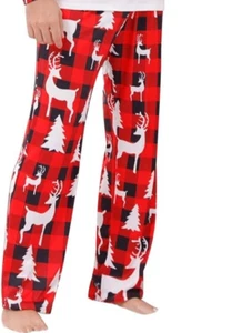 Unisex Size M Christmas Xmas Checked Print Pyjama Bottoms Fit Upto 40" Waist - Picture 1 of 1