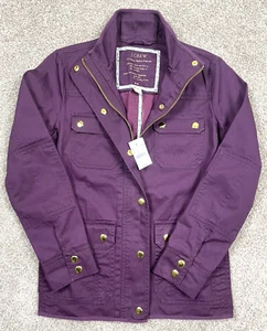 J.Crew Relaxed Boyfriend Field Barn Jacke Lila XXS 100% Baumwolle *Neu Mit Etikett - Bild 1 von 9