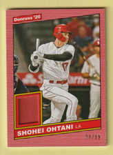 2020 PANINI DONRUSS RED 1986 MATERIAL PATCH SHOHEI OHTANI #86M-SO /99 EX+/NM-