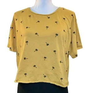Women's French Pastry golden yellow pineapple cropped t shirt size xl - Picture 1 of 5