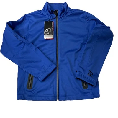 Chaqueta impermeable con cremallera completa de golf Highland Tech azul para mujer Zero Restriction M Foto 1 de 4