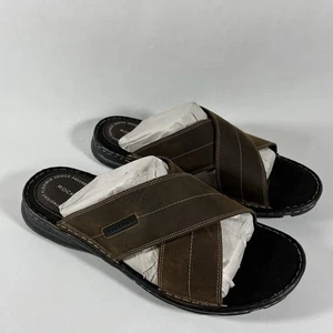 Rockport Men's Size 11 W Dawrwyn XBand Cross Band Brown Leather Sandals, BX2032 - Picture 1 of 7