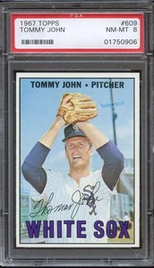 1967 TOPPS #609 TOMMY JOHN PSA 8 WHITE SOX *B67412 - Picture 1 of 2
