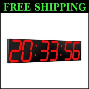 Stylish 27" Red LED Digital Clock: Countdown Timer with Adjustable Brightness - Picture 1 of 11
