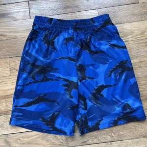 Boys 6tall Adidas Blue Camo Shorts - Picture 1 of 3