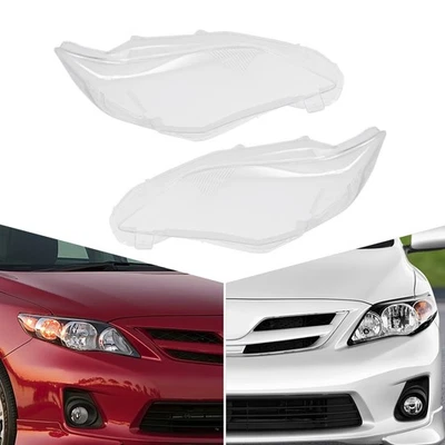 Cubiertas de lentes de faros izquierdo y derecho cubiertas de faros para Toyota Corolla 2011-2013 Foto 1 de 4