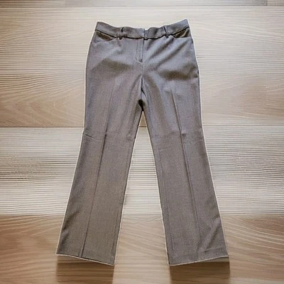 Женские брюки Vivienne Tam 10 Brown Toupe Dress Pants Low Rise Straight Leg со складками  - Изображение 1 из 4